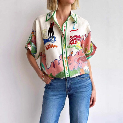 OUTZIDR Women Printed Casual Multicolor Shirt