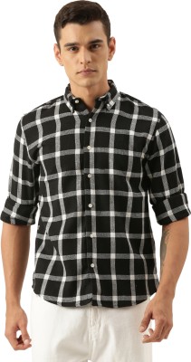 ROLLER FASHIONS Men Checkered Casual Black Shirt