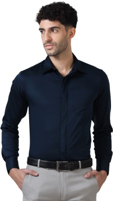 The Formal Club Men Solid Formal Blue Shirt