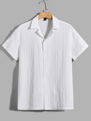 KALP CRAZE Men Self Design Casual White Shirt