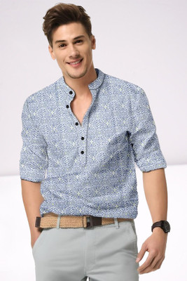 Style Grove Men Printed Casual Purple Shirt