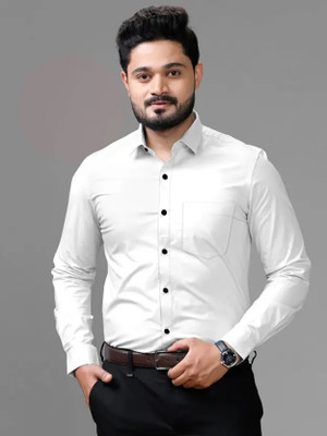 VeeraFlex Men Solid Casual White Shirt