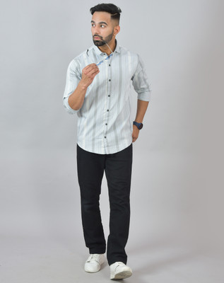 S-LINE Men Striped Casual Multicolor Shirt