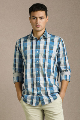 LOUIS PHILIPPE Men Checkered Casual Grey Shirt