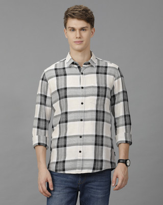 VOI JEANS Men Checkered Casual Black Shirt
