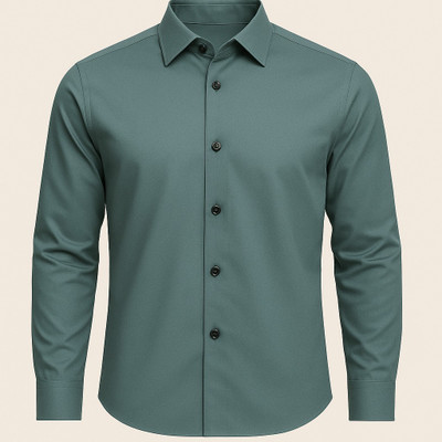 Henry Castle & Co Men Solid Formal Grey Shirt