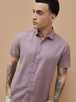 Fame Forever by Lifestyle Men Solid Casual Purple Shirt
