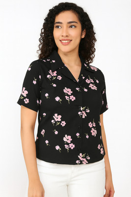 TRUSTROW Women Solid Casual Black Shirt