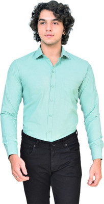 evion Men Solid Formal Light Green Shirt