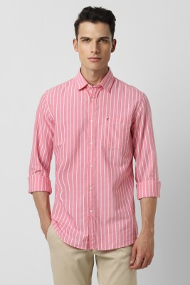 VAN HEUSEN Men Striped Casual Pink Shirt