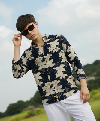 CAMPUS SUTRA Men Printed Casual Black Shirt