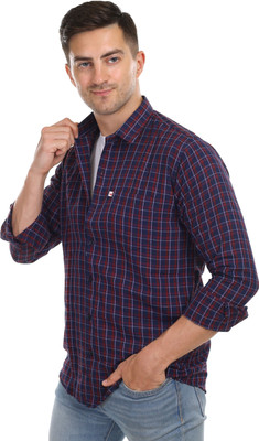 Trending Ayansh Men Solid Casual Red, Blue Shirt