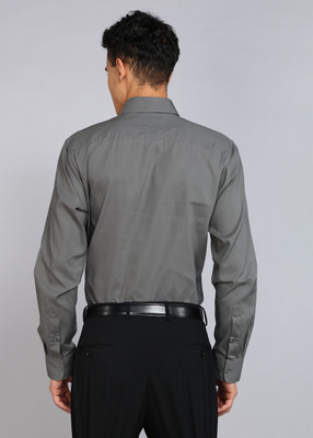 Raymond Men Solid Casual Grey Shirt