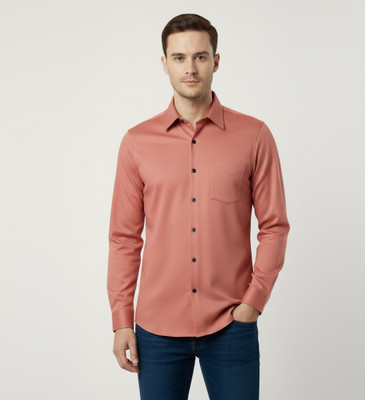 Cloud Kids Men Solid Casual Orange Shirt