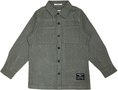 Junior Club Boys Solid Casual Green Shirt