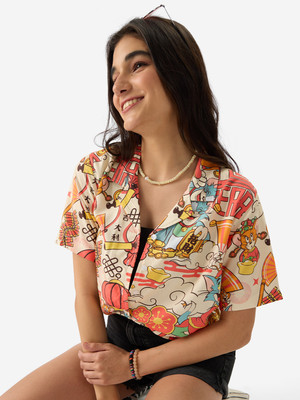 The Souled Store Women Printed Casual Multicolor Shirt
