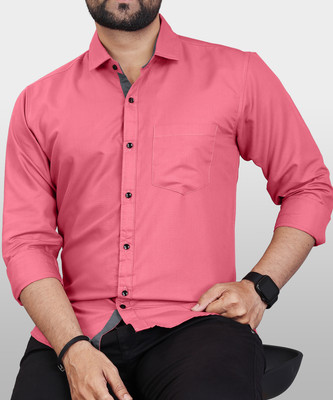METRONAUT Men Solid Casual Pink Shirt