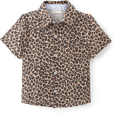 Styleconnect Boys Animal Print Casual Black Shirt