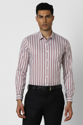 VAN HEUSEN Men Striped Formal White Shirt