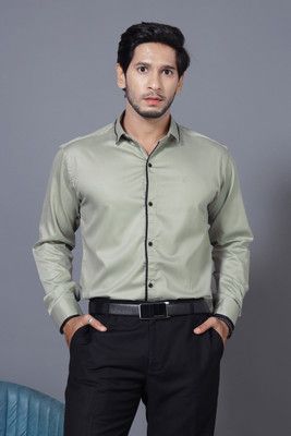 NEXCODE Men Solid Formal Brown Shirt
