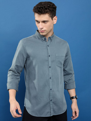 HIGHLANDER Men Solid Casual Grey Shirt
