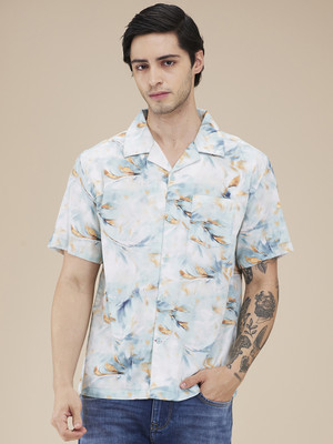 BEING HUMAN Men Printed Casual Green Shirt