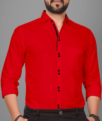 Tyzlo Men Solid Formal Red Shirt