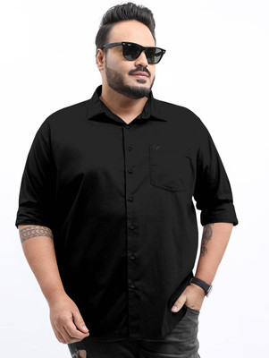 METRONAUT PLUS Men Solid Casual Black Shirt