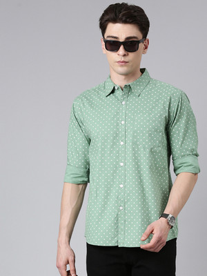METRONAUT Men Printed Casual Green Shirt