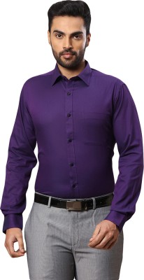 Raymond Men Solid Formal Purple Shirt