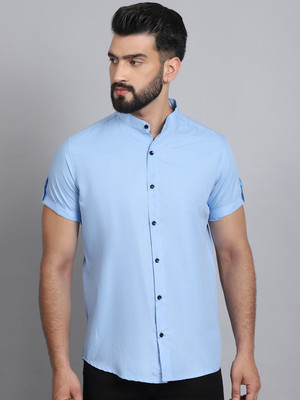 METRONAUT Men Solid Casual Light Blue Shirt