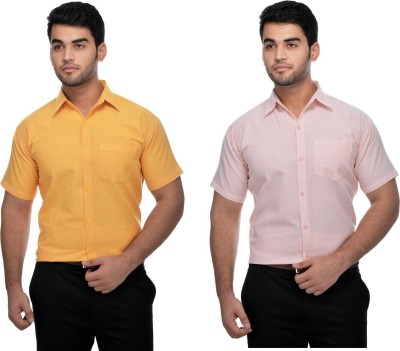 DESHBANDHU KHADI Men Solid Formal Multicolor Shirt(Pack of 2)