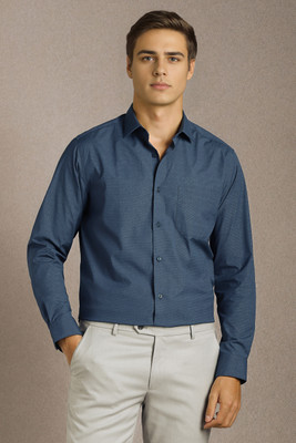 LOUIS PHILIPPE Men Self Design Formal Blue Shirt