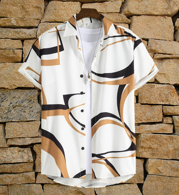 Radha Krishna Fashion Men Printed Casual Maroon Shirt