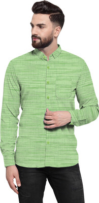 Afifa Collections Men Solid Casual Green Shirt