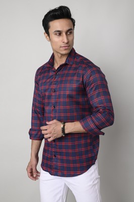 Tanip Men Checkered Casual Red Shirt