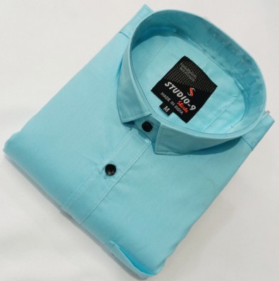 Studio-9 Men Solid Casual Light Blue Shirt