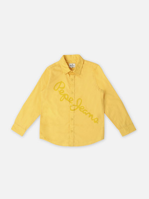 Pepe Jeans Boys Printed Casual Yellow Shirt