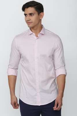 PETER ENGLAND Men Checkered Formal Pink Shirt