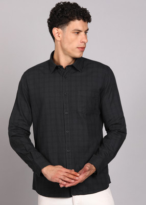PARX Men Checkered Casual Grey Shirt