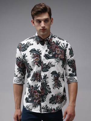 Showoff Men Printed Casual White Shirt