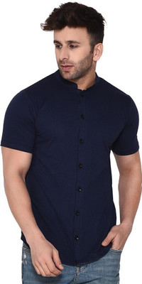 tfurnish Men Solid Casual Dark Blue Shirt