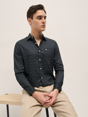 THE BEAR HOUSE Men Printed Formal Black Shirt
