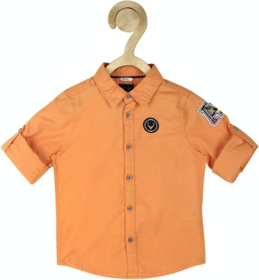 Allen Solly Boys Solid Casual Orange Shirt