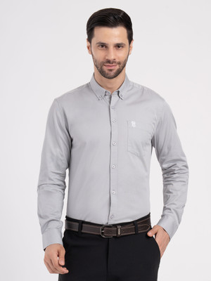 RED TAPE Men Solid Casual Grey Shirt
