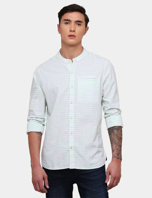 SINGLE by Ranbir Kapoor Men Printed Casual Green Shirt