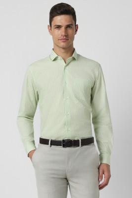 PETER ENGLAND Men Printed Formal Light Green Shirt