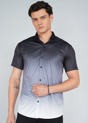 Moda Rapido Men Dyed/Ombre Casual Grey Shirt