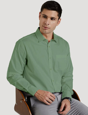SHIV FASHION Men Solid Formal Green Shirt