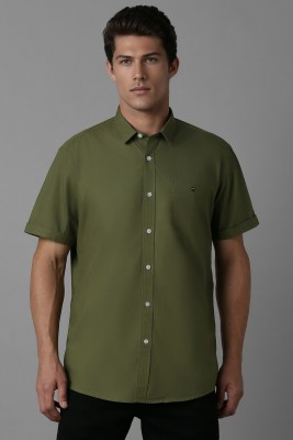 LOUIS PHILIPPE Men Solid Casual Green Shirt